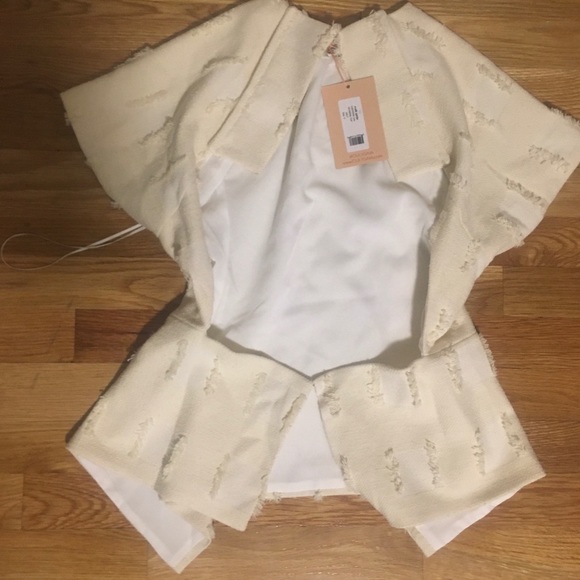 Olympia open back frayed bouclé top cult gaia NWT - Picture 3 of 4